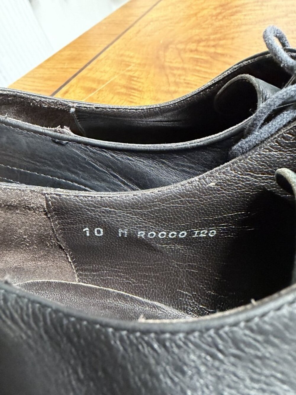 Vtg Donald J Pliner Men’s 10 M Black Leather Oxford Derby Cap Toe Dress shoes - Picture 5 of 8